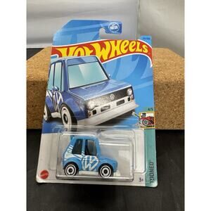 Hot Wheels 2023 Treasure Hunt 221/250 Tooned Volkswagen Golf Mk1 Blue 4/5 New TH